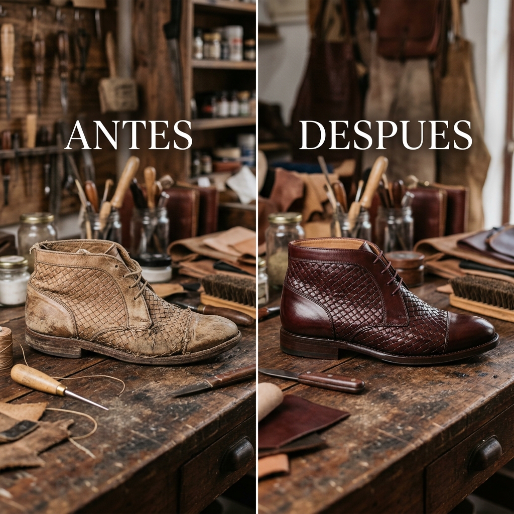 Antes y Después Restauración Botas